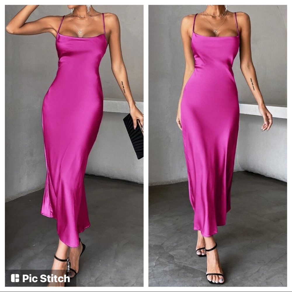 SHEIN | Solid Tie Backless Cami Dress